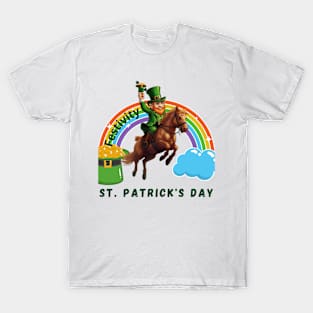 Shamrockin' & Rollin': A Lively St. Patrick's Day Festivity T-Shirt